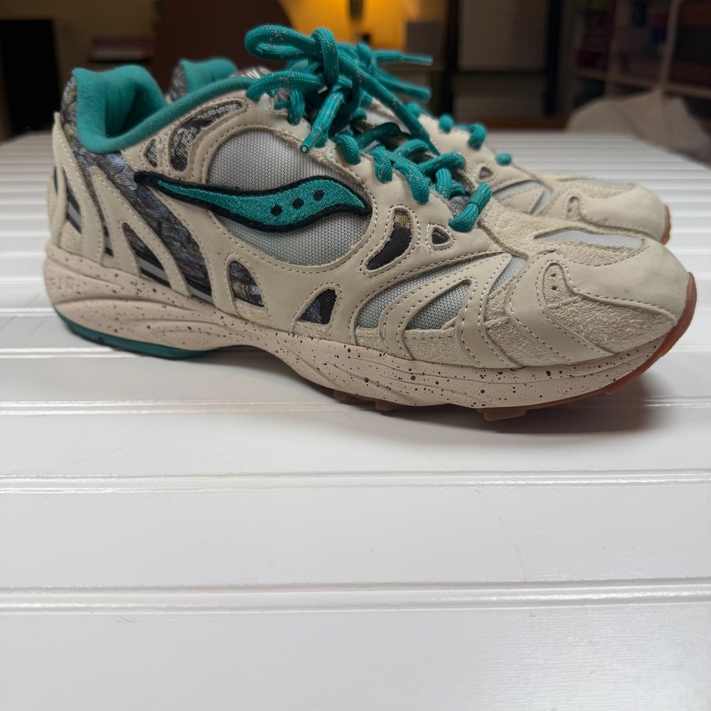 Saucony Grid‎ Azura 2000 Mens 9.5 Tan Teal Camo Running Shoes S70641-1
